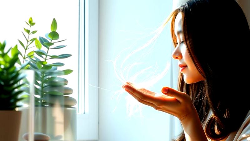 Una mujer cuida la luz y el bienestar