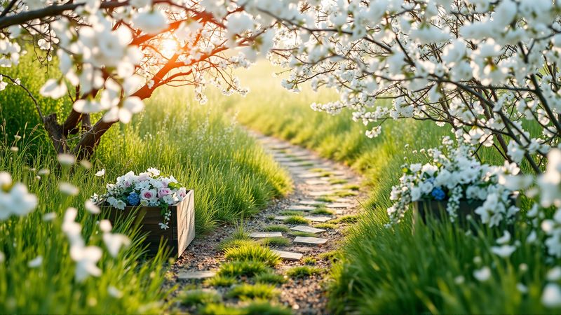 Un jardín sereno y elegante florece
