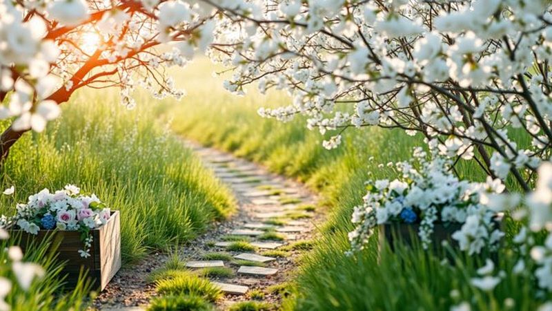 Un jardín sereno y elegante florece