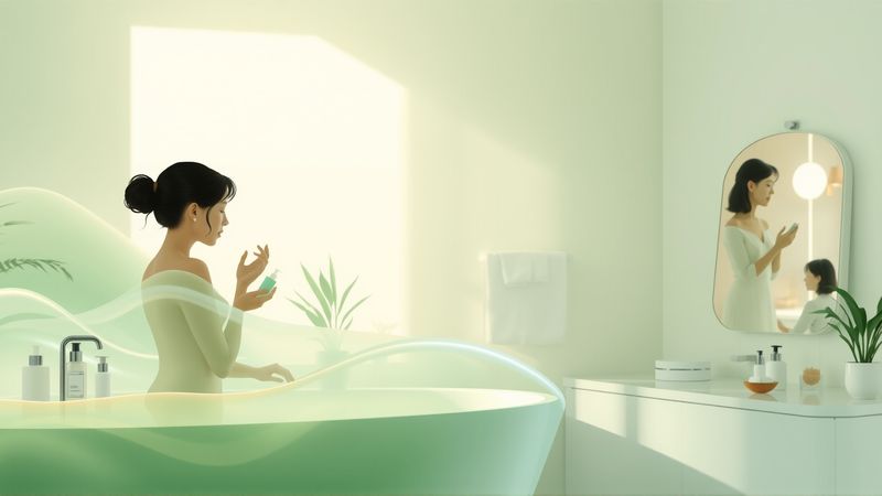 Un baño sereno refleja bienestar y belleza