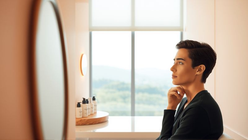 Una persona contempla suavemente en calma