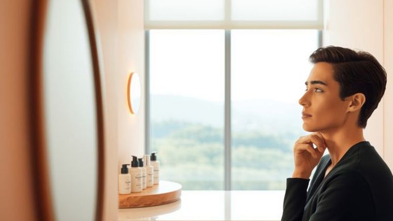 Una persona contempla suavemente en calma