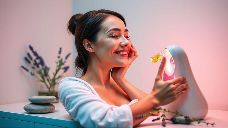 Una mujer se revitaliza con tecnología y naturaleza