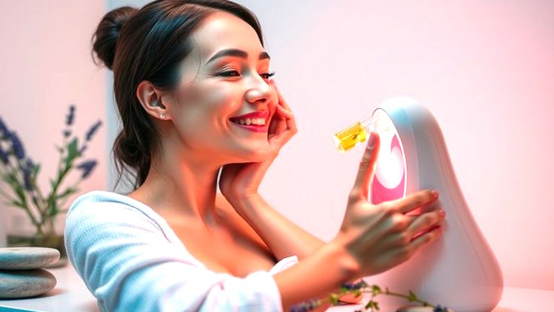 Una mujer se revitaliza con tecnología y naturaleza