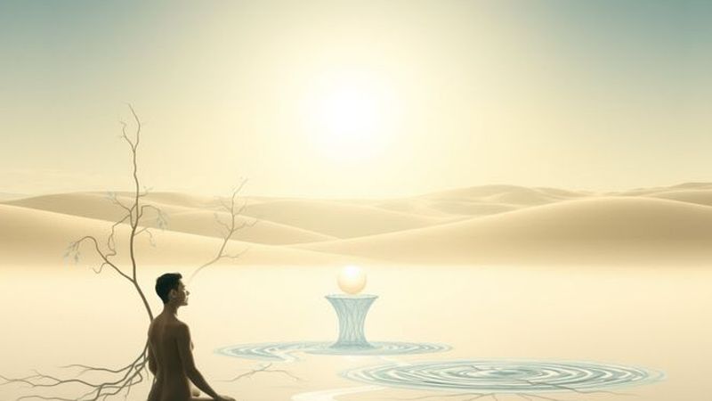 Figura serena en equilibrio vital