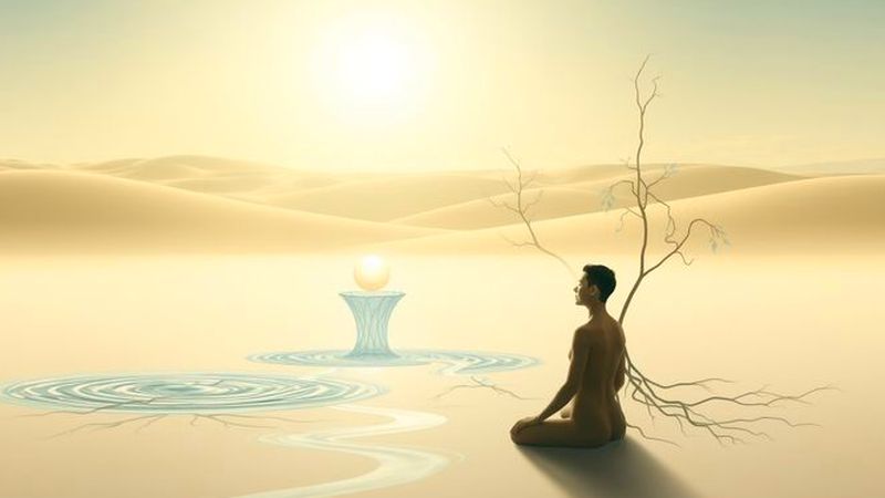 Figura serena en equilibrio vital