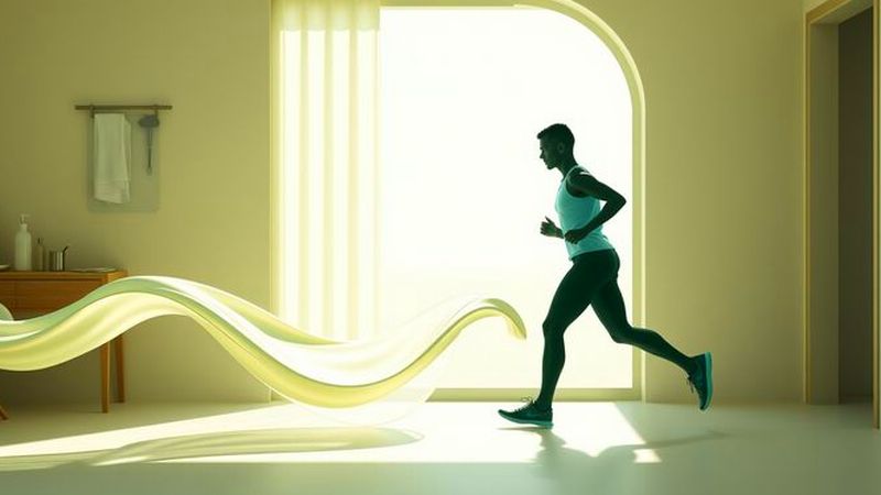 Un atleta tranquilo se prepara en calma
