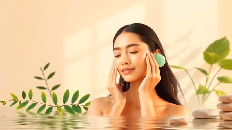 Mujer se relaja con cuidado natural