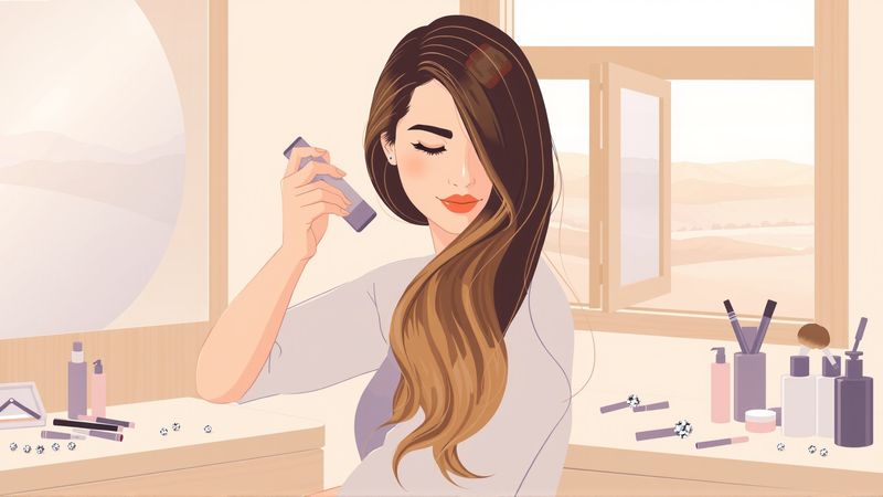 Mujer estilando cabello