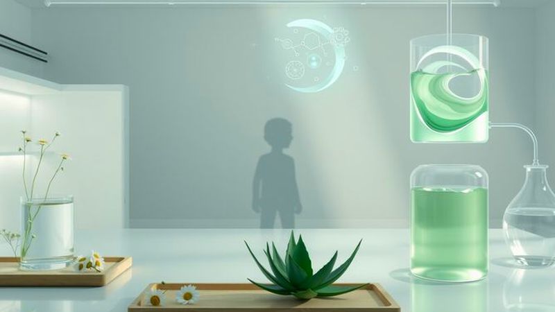 Laboratorio tranquilo exhibe ciencia y bienestar