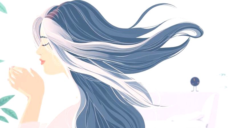 Belleza serena y cabello radiante en calma