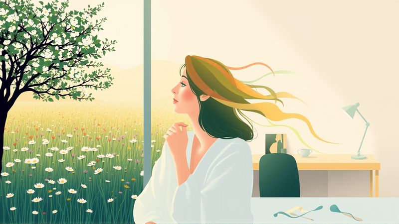 Reflexión serena en transformación natural